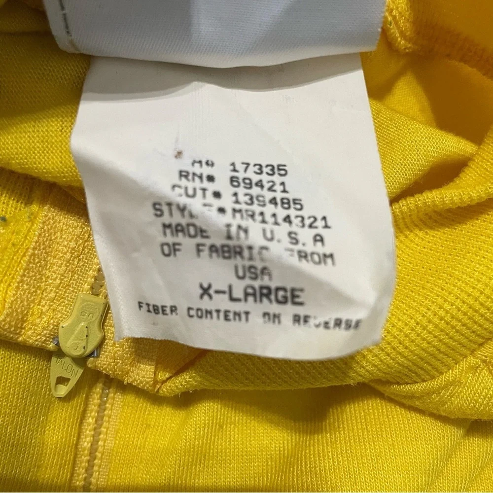 Vintage Reebok Yellow Cycling Jersey Made inUSA Size XL Short Sleeve Quarter Zip